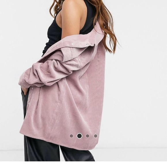 Vero Moda cord shacket in pink. - Picture 4 of 6